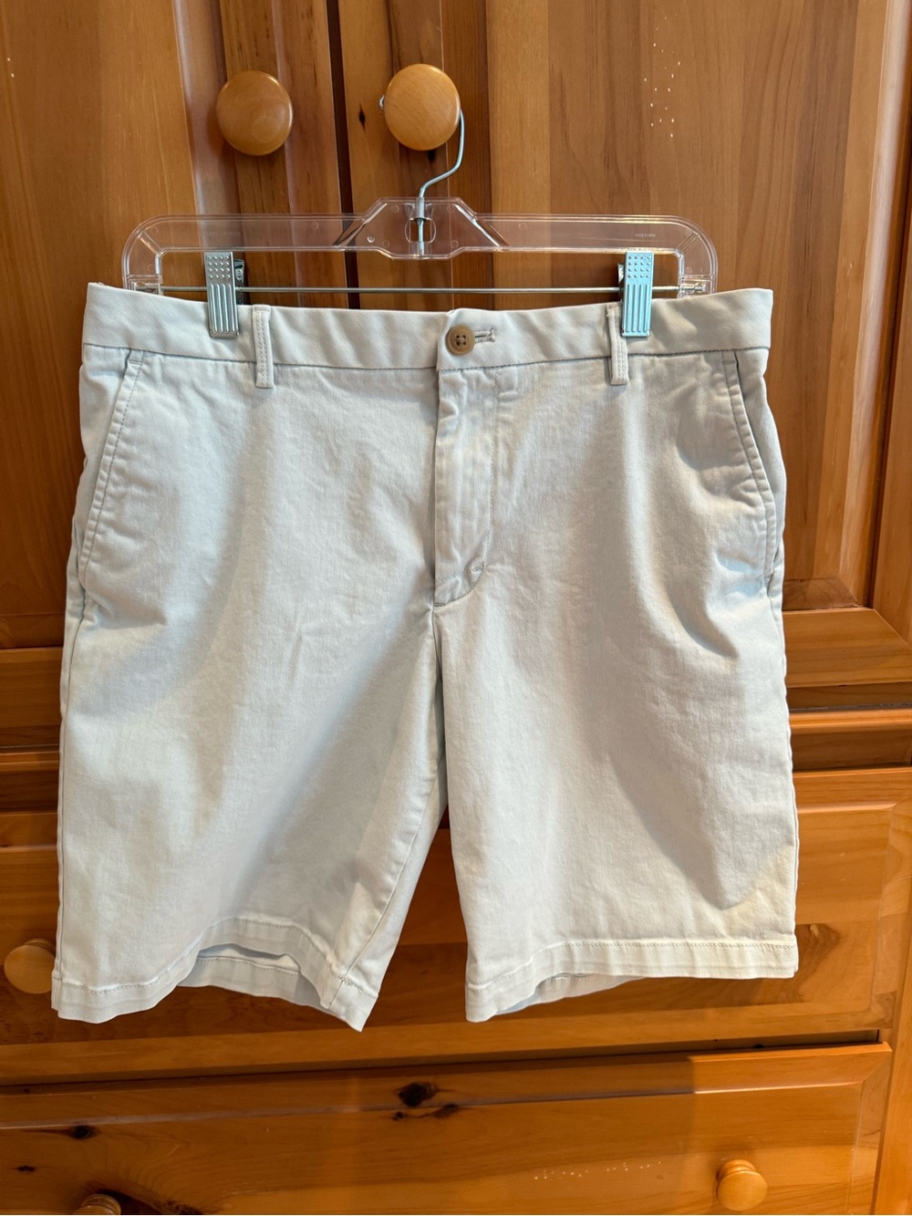Izod Light Beige Flat-Front Men's Shorts